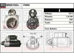 DELCO REMY DRS5150N starteris 
 Elektros įranga -> Starterio sistema -> Starteris
1BYU11000AA, 5021193, 5023717, 5027176