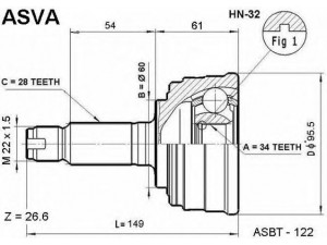 ASVA HN-32 jungčių komplektas, kardaninis velenas 
 Ratų pavara -> Sujungimai/komplektas
44010-SL5-010, 44011-SL5-000