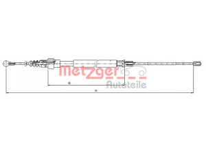 METZGER 10.7509 trosas, stovėjimo stabdys 
 Stabdžių sistema -> Valdymo svirtys/trosai
1K0 609 721BE, 1K0 609 721Q, 1K0 609 721S