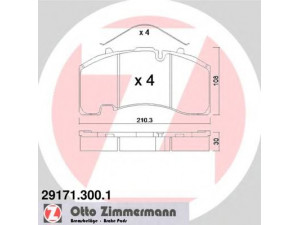 ZIMMERMANN 29171.300.1 stabdžių trinkelių rinkinys, diskinis stabdys 
 Techninės priežiūros dalys -> Papildomas remontas
0509290060, 0509290080, 0980106440