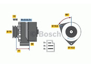 BOSCH 0 986 032 800 kintamosios srovės generatorius 
 Elektros įranga -> Kint. sr. generatorius/dalys -> Kintamosios srovės generatorius
005 154 58 02, 005 154 58 02 80