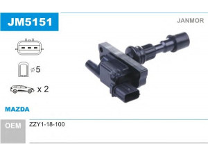 JANMOR JM5151 ritė, uždegimas 
 Kibirkšties / kaitinamasis uždegimas -> Uždegimo ritė
ZZY1-18-100
