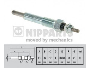 NIPPARTS J5719003 kaitinimo žvakė 
 Kibirkšties / kaitinamasis uždegimas -> Kaitinimo kaištis
8-94481-972-0