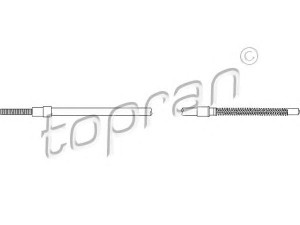 TOPRAN 102 632 trosas, stovėjimo stabdys 
 Stabdžių sistema -> Valdymo svirtys/trosai
171 609 721B, 171 609 721C, 175 609 721