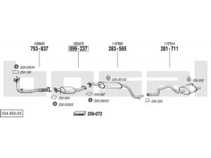 BOSAL 034.950.03 išmetimo sistema 
 Išmetimo sistema -> Išmetimo sistema, visa