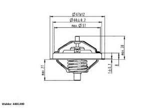WAHLER 4488.80D0 termostatas, aušinimo skystis 
 Aušinimo sistema -> Termostatas/tarpiklis -> Thermostat
07K 121 113 B