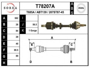 EAI T78207A kardaninis velenas 
 Ratų pavara -> Kardaninis velenas
CDU1815