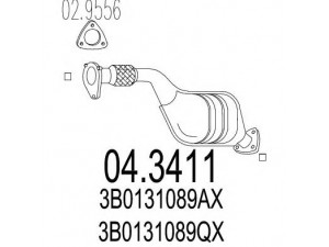 MTS 04.3411 katalizatoriaus keitiklis 
 Išmetimo sistema -> Katalizatoriaus keitiklis
3B0131089AX, 3B0131089QX, 3B0254200HV