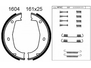 BSF 01604K stabdžių trinkelių komplektas, stovėjimo stabdis 
 Stabdžių sistema -> Rankinis stabdys
34411160729, 34411160924, 34416761289