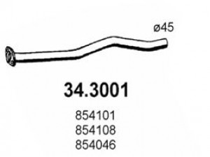ASSO 34.3001 išleidimo kolektorius 
 Išmetimo sistema -> Išmetimo vamzdžiai
854046, 854101, 854108, 90220288