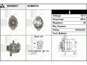 EDR 930947 kintamosios srovės generatorius
17353-64012, 17356-64010, 17356-64012