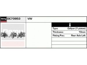 DELCO REMY DC70953 stabdžių apkaba 
 Dviratė transporto priemonės -> Stabdžių sistema -> Stabdžių apkaba / priedai
2K0615423C