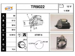 SNRA TR9022 starteris 
 Elektros įranga -> Starterio sistema -> Starteris
M2T13281, M2T13581, M2T48381A, 7700106426