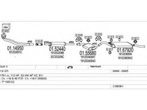 MTS C380091002885 išmetimo sistema 
 Išmetimo sistema -> Išmetimo sistema, visa