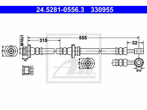 ATE 24.5281-0556.3 stabdžių žarnelė 
 Stabdžių sistema -> Stabdžių žarnelės
46210-0M300, 46210-0M310, 46210-0M311