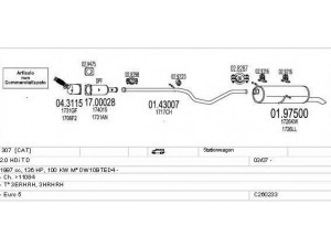 MTS C260233006132 išmetimo sistema 
 Išmetimo sistema -> Išmetimo sistema, visa