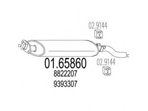 MTS 01.65860 galinis duslintuvas 
 Išmetimo sistema -> Duslintuvas
8822207, 9374109, 9393307
