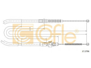 COFLE 17.2706 trosas, stovėjimo stabdys 
 Stabdžių sistema -> Valdymo svirtys/trosai
4301389, 94366773