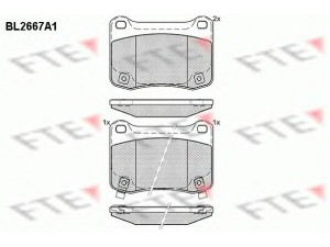 FTE BL2667A1 stabdžių trinkelių rinkinys, diskinis stabdys 
 Techninės priežiūros dalys -> Papildomas remontas
04466-0W030, 04466-0W031