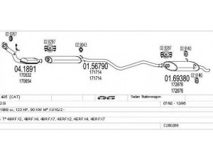 MTS C260266006170 išmetimo sistema 
 Išmetimo sistema -> Išmetimo sistema, visa
