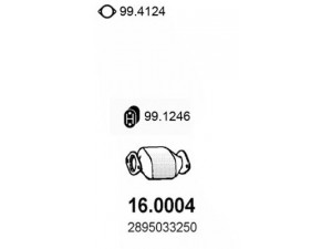 ASSO 16.0004 katalizatoriaus keitiklis 
 Išmetimo sistema -> Katalizatoriaus keitiklis
2895033250, 2895033530