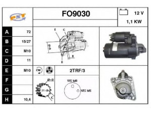 SNRA FO9030 starteris 
 Elektros įranga -> Starterio sistema -> Starteris
97KB11000AA, 97KB11000AB, 97KB11000AC