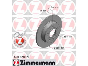 ZIMMERMANN 600.3210.20 stabdžių diskas 
 Stabdžių sistema -> Diskinis stabdys -> Stabdžių diskas
1 001 094, 1 023 605, 1 045 995