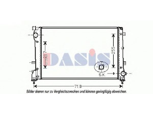 AKS DASIS 080102N radiatorius, variklio aušinimas 
 Aušinimo sistema -> Radiatorius/alyvos aušintuvas -> Radiatorius/dalys
1330Y4, 51819061, 51835027