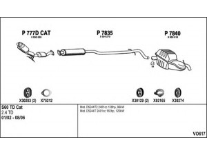 FENNO VO617 išmetimo sistema 
 Išmetimo sistema -> Išmetimo sistema, visa