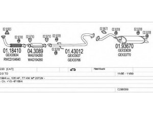 MTS C290039016643 išmetimo sistema 
 Išmetimo sistema -> Išmetimo sistema, visa