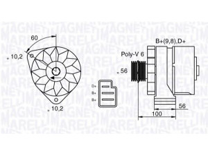 MAGNETI MARELLI 063534893260 kintamosios srovės generatorius 
 Elektros įranga -> Kint. sr. generatorius/dalys -> Kintamosios srovės generatorius
007 154 53 02, 007 154 54 02, 007 154 55 02