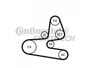 CONTITECH 6PK1564K1 V formos rumbuotas diržas, komplektas 
 Techninės priežiūros dalys -> Techninės priežiūros intervalai