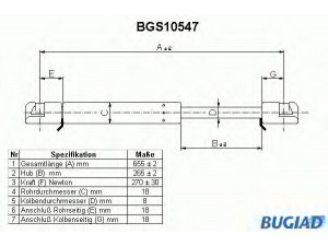BUGIAD BGS10547 dujinė spyruoklė, bagažinė 
 Priedai -> Bagažinė/pakrovimo skyrius
477 827 348 F, 477 827 349 D, 944 512 348 00