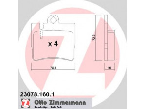 ZIMMERMANN 23078.160.1 stabdžių trinkelių rinkinys, diskinis stabdys 
 Techninės priežiūros dalys -> Papildomas remontas
003 420 0620, 003 420 1920, 004 420 9420