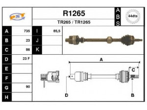 SNRA R1265 kardaninis velenas 
 Ratų pavara -> Kardaninis velenas
7701352421, 7701470616