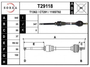 EAI T29118 kardaninis velenas 
 Ratų pavara -> Kardaninis velenas