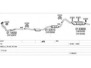 MTS C160033008725 išmetimo sistema 
 Išmetimo sistema -> Išmetimo sistema, visa
