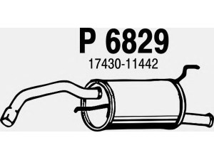 FENNO P6829 galinis duslintuvas 
 Išmetimo sistema -> Duslintuvas
17430-11441, 17430-11442