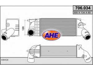 AHE 706.034 tarpinis suslėgto oro aušintuvas, kompresorius 
 Variklis -> Oro tiekimas -> Įkrovos agregatas (turbo/superįkrova) -> Tarpinis suslėgto oro aušintuvas
0384G6