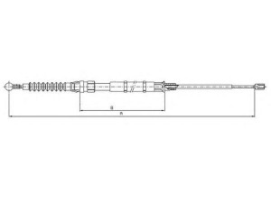 TEXTAR 44097100 trosas, stovėjimo stabdys 
 Stabdžių sistema -> Valdymo svirtys/trosai
3T0609721B, 3T0609721C, 3T0609721B