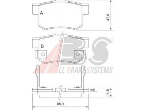 A.B.S. 36712 stabdžių trinkelių rinkinys, diskinis stabdys 
 Techninės priežiūros dalys -> Papildomas remontas
06430-S5A-J00, 06430-S6D-000, 06430-S6D-E50