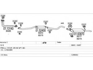 MTS C250032003412 išmetimo sistema 
 Išmetimo sistema -> Išmetimo sistema, visa