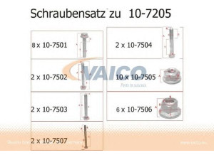 VAICO V10-7508 montavimo komplektas, valdymo svirtis 
 Ašies montavimas/vairavimo mechanizmas/ratai -> Valdymo svirtis/pasukamosios svirties sujungimas -> Vairo trauklės (valdymo svirtis, išilginis balansyras, diago
8D0 498 998, 8D0 498 998 part, 8D0 498 998 Zb kit