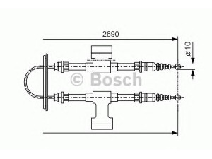BOSCH 1 987 477 745 trosas, stovėjimo stabdys 
 Stabdžių sistema -> Valdymo svirtys/trosai
82416096