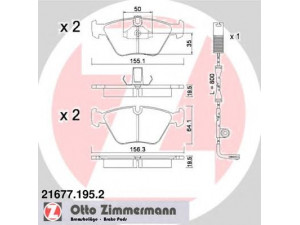 ZIMMERMANN 21677.195.2 stabdžių trinkelių rinkinys, diskinis stabdys 
 Techninės priežiūros dalys -> Papildomas remontas