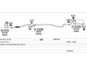 MTS C251000014743 išmetimo sistema 
 Išmetimo sistema -> Išmetimo sistema, visa