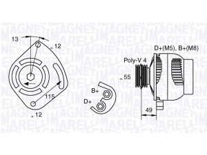 MAGNETI MARELLI 063321715010 kintamosios srovės generatorius 
 Elektros įranga -> Kint. sr. generatorius/dalys -> Kintamosios srovės generatorius
46437413, 46516740