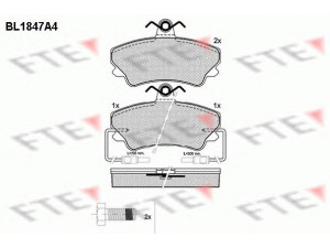 FTE BL1847A4 stabdžių trinkelių rinkinys, diskinis stabdys 
 Techninės priežiūros dalys -> Papildomas remontas
60 25 170 170, 60 25 171 456