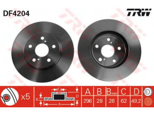 TRW DF4204 stabdžių diskas 
 Stabdžių sistema -> Diskinis stabdys -> Stabdžių diskas
4351233100, 4351248010, 4351248011