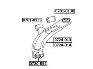 ASVA 0701-013B valdymo svirties/išilginių svirčių įvorė 
 Ašies montavimas/vairavimo mechanizmas/ratai -> Valdymo svirtis/pasukamosios svirties sujungimas -> Montavimas/sutvirtinimas
4708299, 4708300, 45201-63J00, 45202-63J00